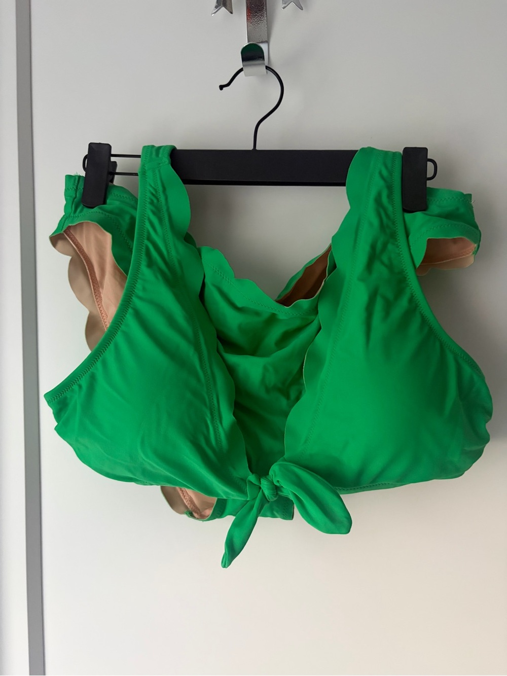 J. Crew Green Tie-Front Scalloped Bikini set  - m/l